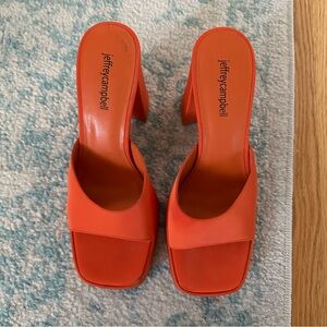Jeffrey Campbell Free People Stacy Square Toe Orange Heel